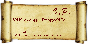 Várkonyi Pongrác névjegykártya